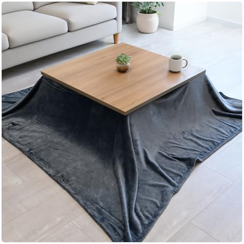 Sunnyskies Kotatsu Futon, Space-Saving Comforter, Lightweight, Square, Warm, Moisture-Wicking, Heat-Generating, Soft, Kotatsu Blanket, Flannel Fabric,