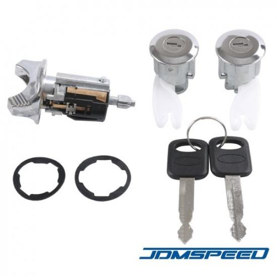 Ignition Key Switch Lock Cylinder&Two Door Chrome Tumbler Set 2 Keys For Ford