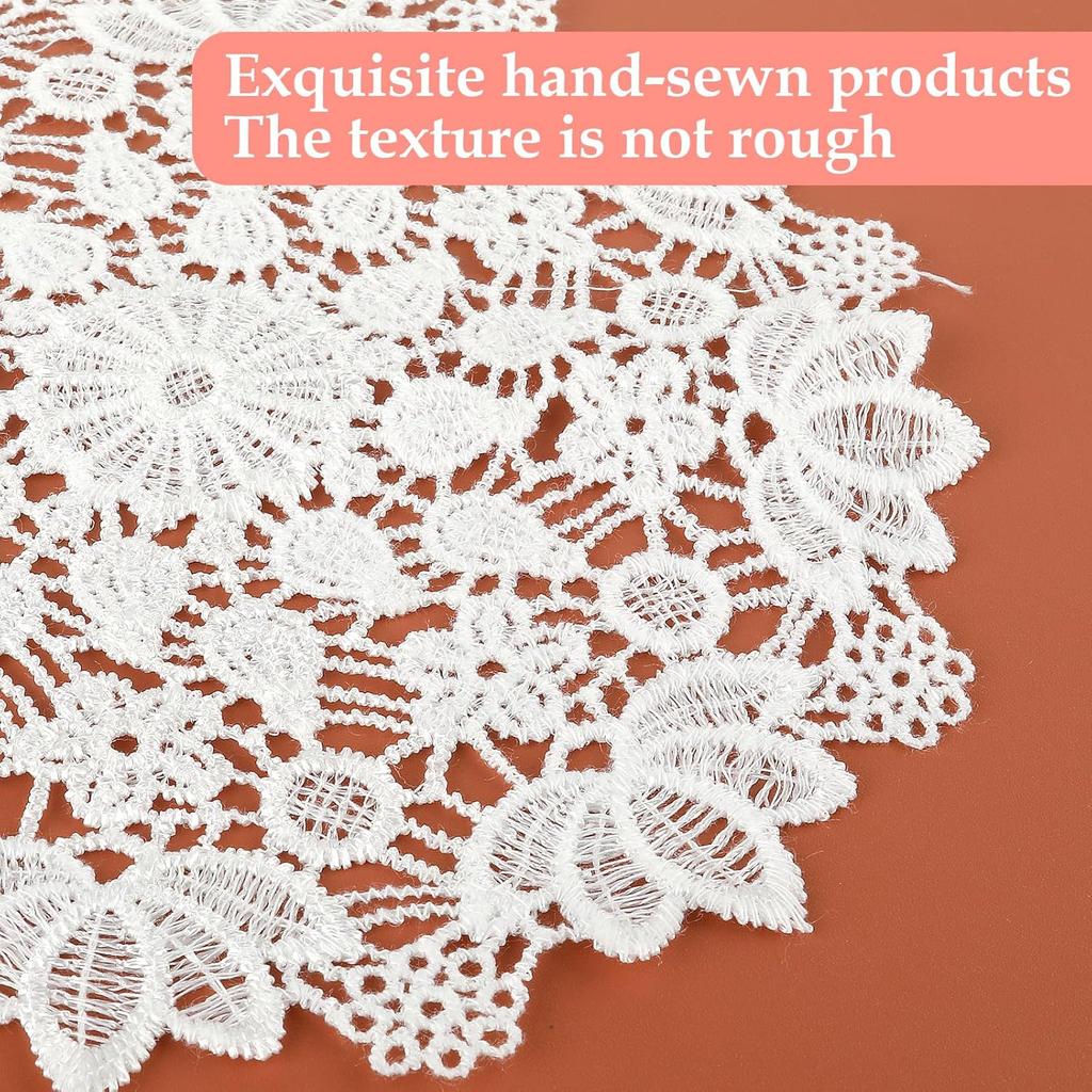 6 Pcs Doilies for Tables 6 Inch Crochet Handmade Lace Coasters Round Laces Placemat Rustic Table Doilies Decors for Kitchen Dining Room Party