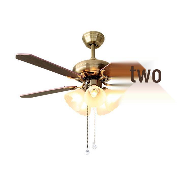 Retro American Chandelier Fan with LED Light for Living Room or Bedroom