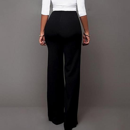 Trousers Loose Slim-fit Solid Color Women Wide Leg Pants for Casual
