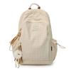 Schoolbag Large Capacity Plaid Schoolbag Women's New High School Students High Value Backpack Simple Versatile Leisure Travel Backpack