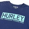 Hurley T Shirt Mens Size Large Navy Blue Box Logo Surf Y2K Graphic Tee