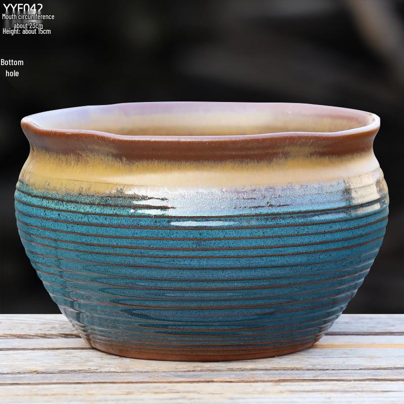 Extra Large Green Ceramic Succulent Pot: