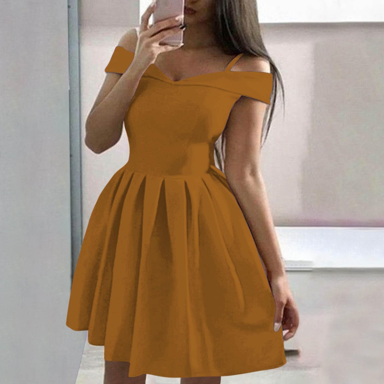 

Женское однотонное плиссированное платье без рукавов без бретелек на талии, сексуальное платье XL жёлтый