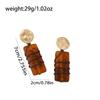 Versatile High-end Geometric Handmade Retro Faux Wood Stud Earrings for Women