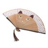 Cartoon Cat Hand Fan Chinese Japanese Folding Fan Silk Handheld Fan for Wedding Dancing Party Church Gifts Decoration