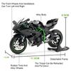 1:12 Kawasaki ZX-10R H2R Motorcycle Toy Model Alloy Diecast Light Sound Shock Absorption Racing Motor Models Collection Gift