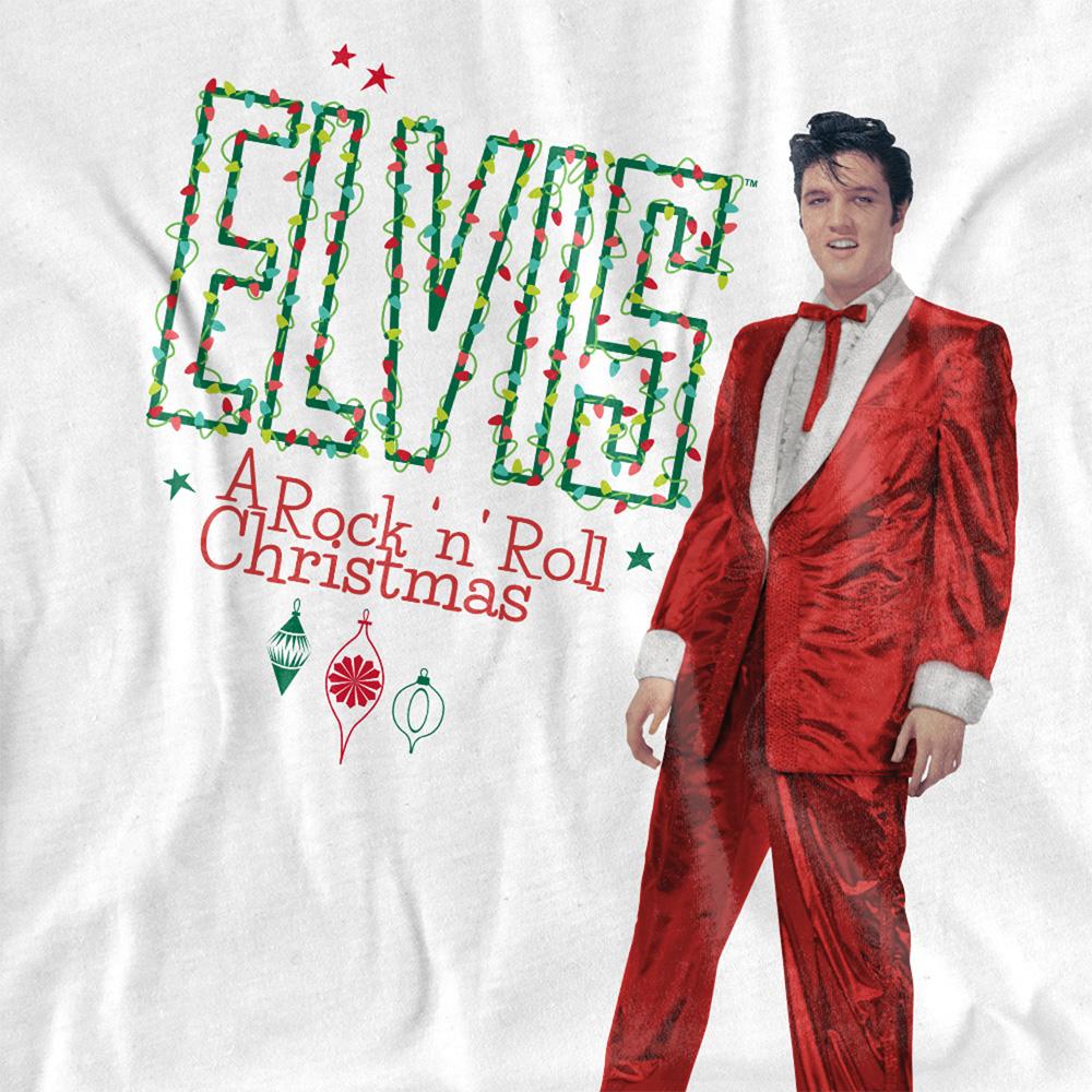 Elvis Presley Unisex Adult Holiday Lights T-Shirt