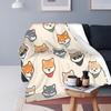 Cute Cartoon Poodle Printed Blanket for Sofa Bed Travel Camping Living Room Office Conditioning Blanket for All Seasons Gifts