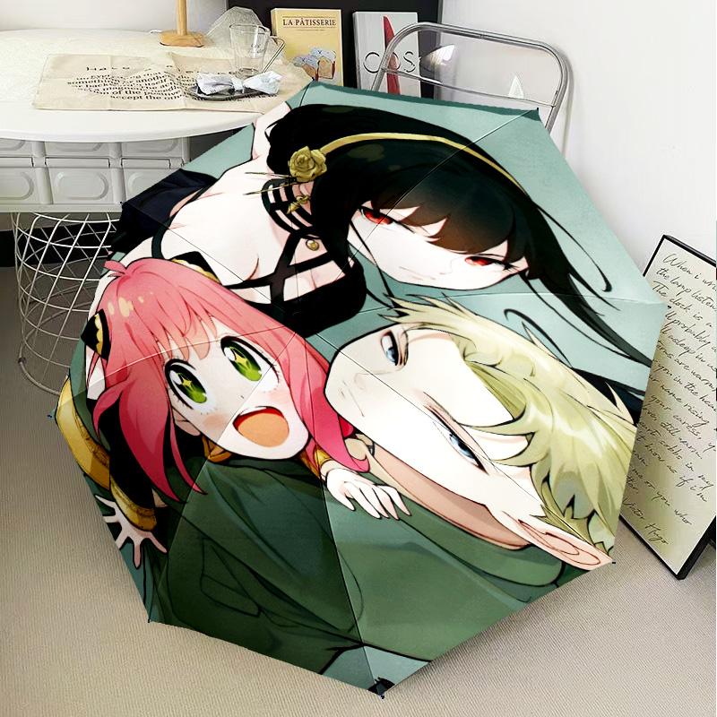 Fantasy Battle Anya Umbrella Folding umbrella, automatic umbrella 8-Frame for Travel, camping Use Gift for Halloween Christmas