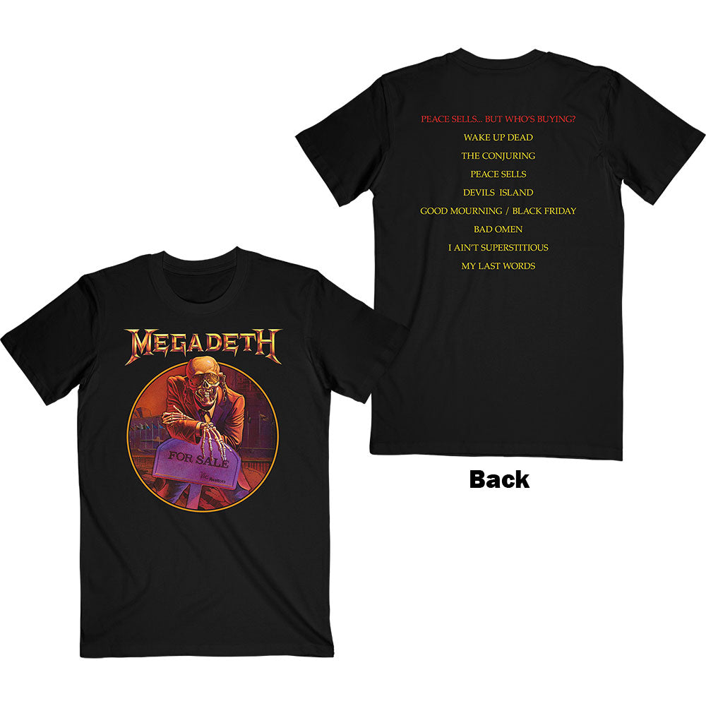 Peace Sells Track List Megadeth Band T-Shirt 100% Cotton Graphic Tee Men Women Summer Streetwear Top S разноцветный