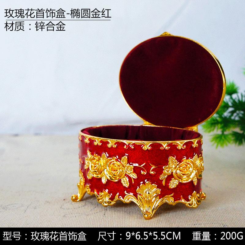 

Металлическая креативная европейская винтажная шкатулка для украшений, маленькая позолоченная, расписанная вручную, высококлассная шкатулка для хранения украшений с розами, коробка для ватных палочек