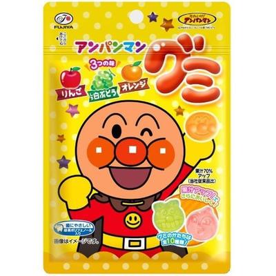 Fujiya Anpanman Gummibärchen 50 gEigenschaftenFruchtmischung Gummibärchen in der Form der Anpanman-FigurEigenschaftenFruchtmischung Gummibärchen in der Form