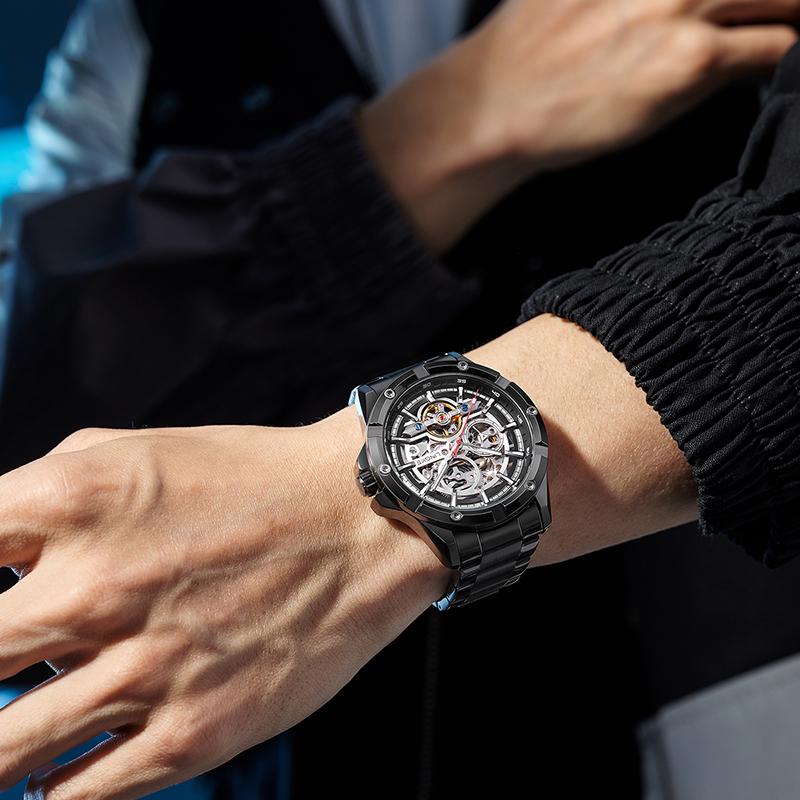Fashion Men's Automatic Watches Classic Mechanical Watch For Men Business Stainless Steel Clock Waterproof Wristwatch Reloj Muje