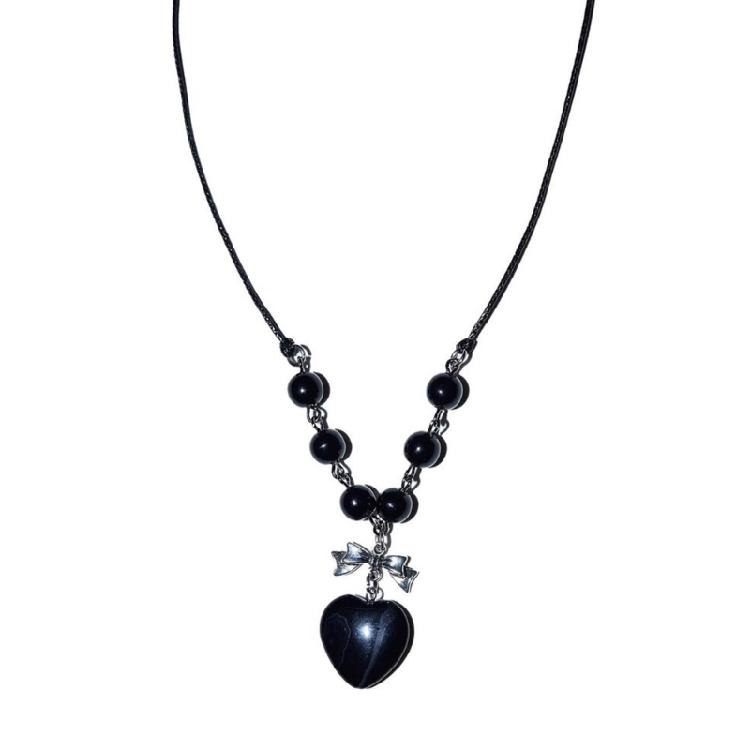 Punk Heart Pendant Necklace Choker Temperament Clavicle Chain Collar Necklace 1
