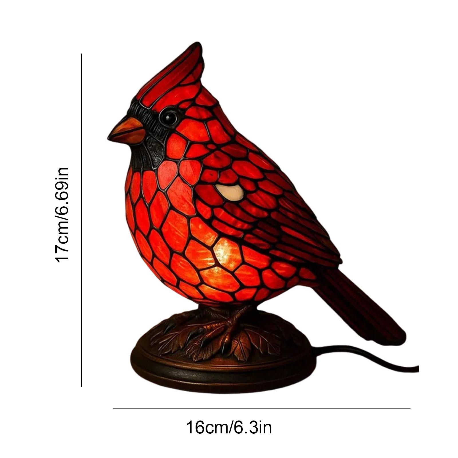 

1/2Pcs Cardinal Table Lamp Christmas Resin Light Creative Red Bird Night Light Desktop Ornament for Living Room Christmas Decor