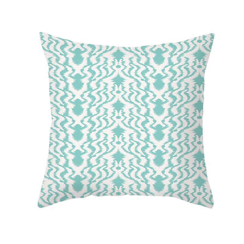 Blue Geometric Pillow Cover Nordic Simple Shopee Home Sofa Cushion Cover Peach Skin Printed Cushion