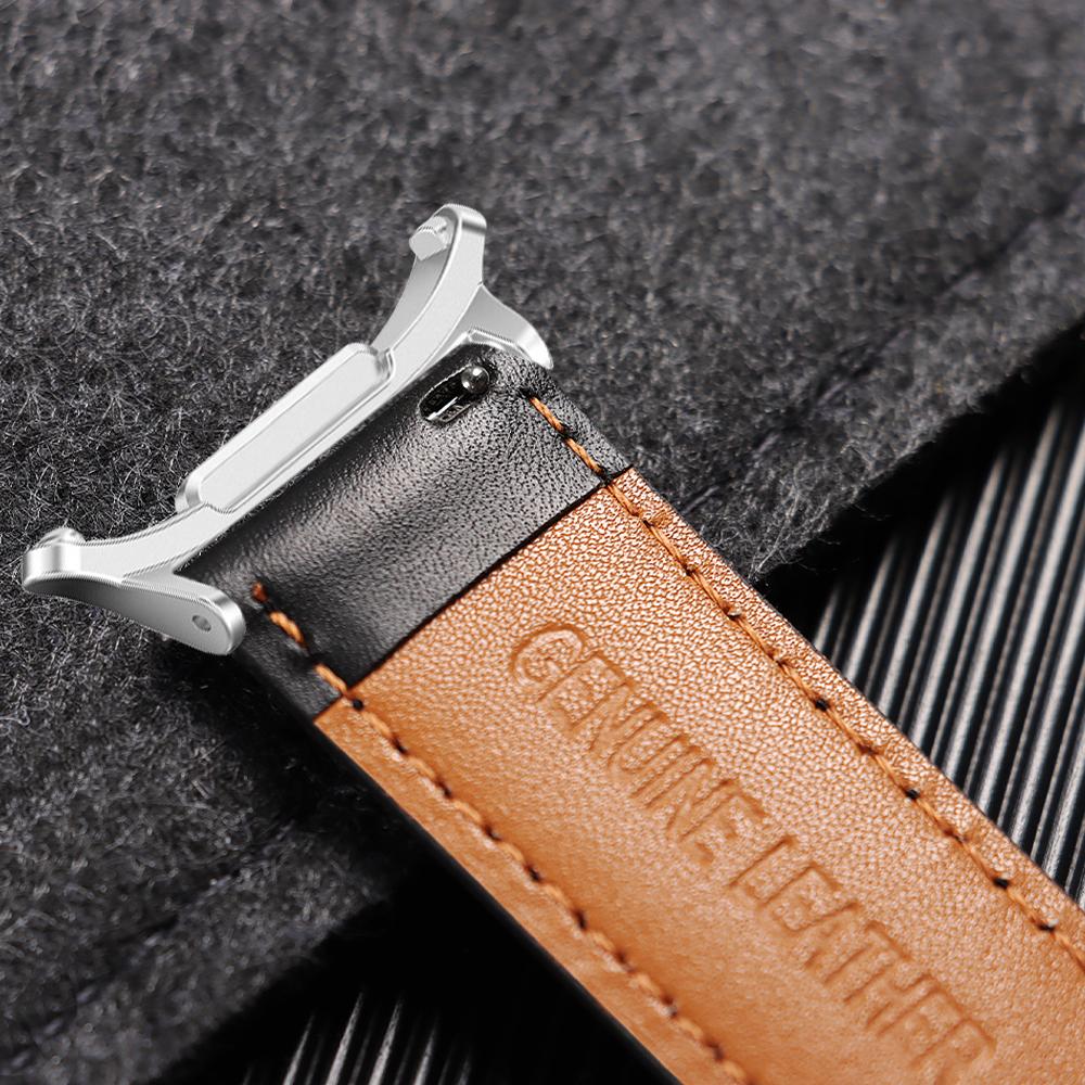 Cowhide Watch Band for Samsung Galaxy Watch Ultra 47mm No Gap Strap for Galaxy Watch 7 47mm for Men Women Soft Busines Bracelet