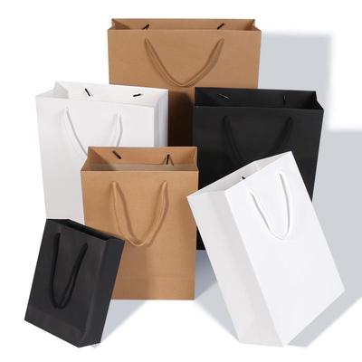 Vertikale Kraftpapiertüte mit Henkeln für Tee, Geschenke und Kleidung - Für individuellen Druck verfügbar