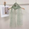 New Lace Long Scarf Embroidered Small Flower Silk Female Korean Version Literary Retro Versatile Decorative Shawl Summer