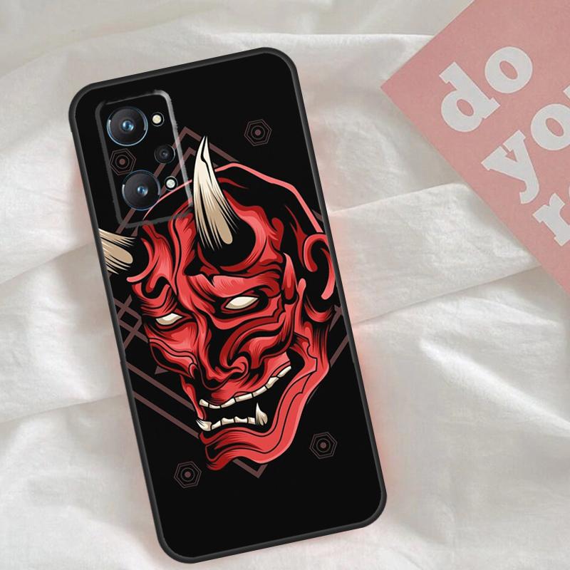 Samurai Oni Mask Case For Realme C51 C75 C63 C61 C55 C53 C35 C65 C67 C71 15 11 12 13 14 Pro Plus GT6 GT7 Pro