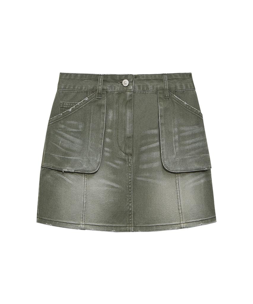 INSTANTFUNK Cargo Denim Mini Skirt