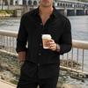 Autumn New Men's Corduroy Shirt Long Sleeve Button Solid Color Cardigan Top