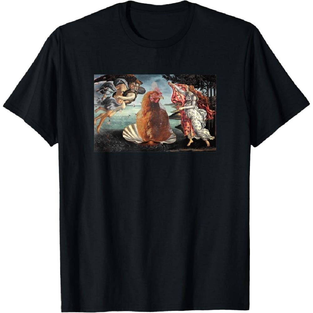 

Birth of Venus Botticelli Hen Parody Chicken owner Farmer T-Shirt S