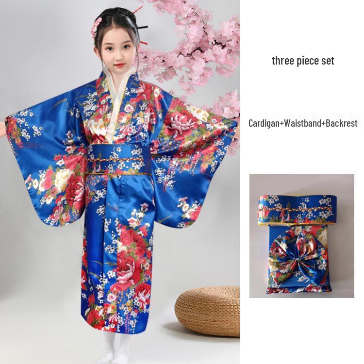 Children's Traditional Japanese Kimono Costume for Women's Cosplay, Performance & School Photo Dress