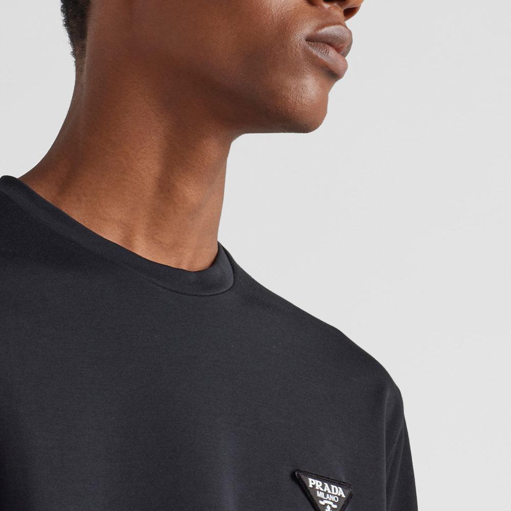 Prada Logotipo Detaliai apvalios apykaklės marškinėliai UJN837-240-F0002-S-WMO
