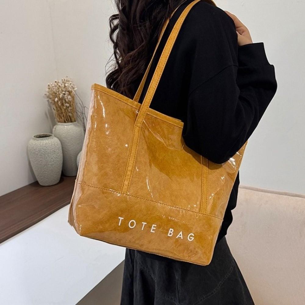 Solid Color Transparent Jelly Bag Multi Function Letter Prints Handbags Cute Armpit Bags Summer