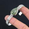 Mothers day Deal 925 Silver Pear Natural Moss Prehnite Wife Boho Bangle Jewelry