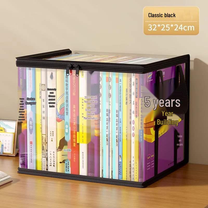 Foldable Transparent Book Organizer – Dustproof Storage Bag for Students and Classrooms