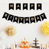 Happy Birthday Banner,Black and gold Birthday Banner,Happy Birthday Decoration,Black and gold Party Decoration
