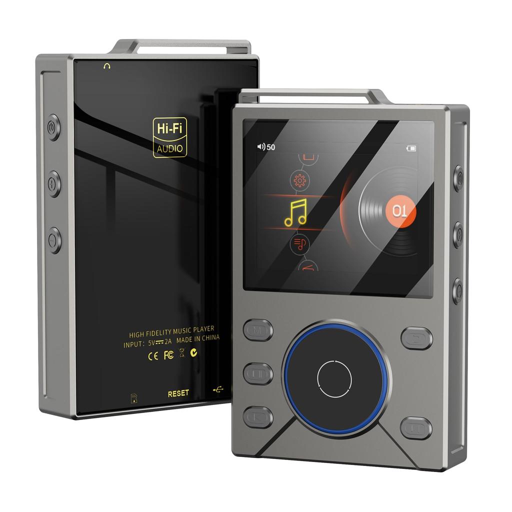 MP3 Player, High-Resolution Audio Compatible, HiFi Lossless Sound Quality, Bluetooth 5.4, Music Player for Music Lovers, 80GB Large Capacity (16GB Bui