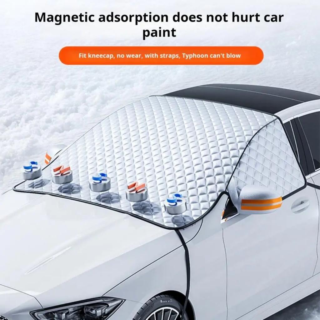 Winter Cotton Wool Car Cover Car Magnetic Windshield Snow-proof Cover Windproof Protection Universal SUV Truck Window Cover