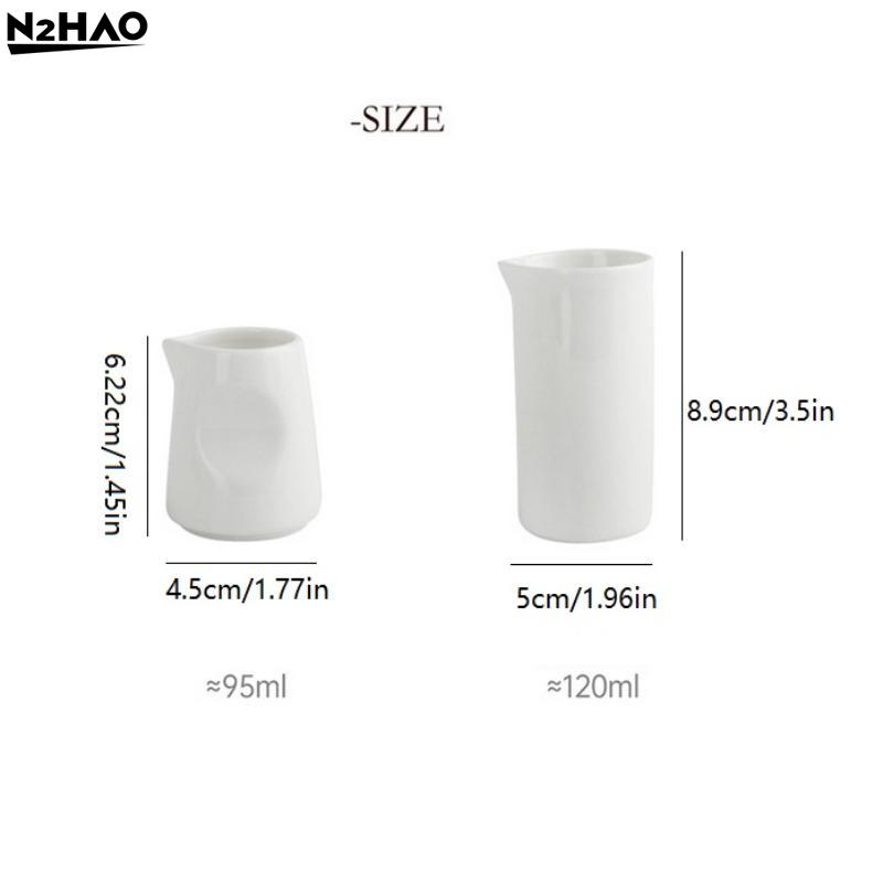S,L  Needle Nosed Cups White Ceramic Milk Jar Coffee Milks Cup Milk Jug Saucepan Sauce Cup Coffeeware Milks Pot Seasoning Pots