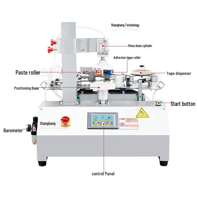 ZONESUN Semi-Automatic Tape Sealing Machine for Plastic, Acrylic, and Tinplate Gift Boxes