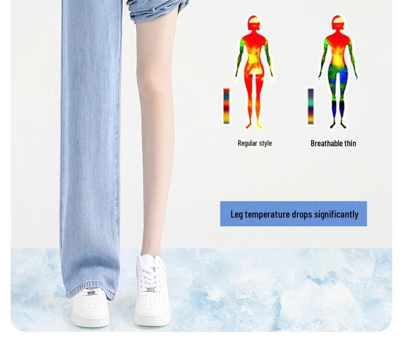 2025 Women's Summer Tencel Wide-Leg Light Jeans