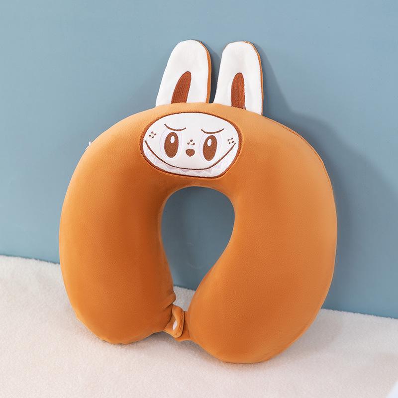 Customizable Cartoon Embroidery U-Shaped Memory Foam Neck Pillow for Travel & Home