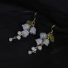 2025 New Sweet Temperament Bamboo White Lily Earrings, Small Fresh Valley Flower Asymmetrical Elegant Earrings.