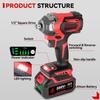 ONEVAN  Brushless Electric Impact Wrench 1/2'' Cordless Screwdriver Lithium-Ion Battery Power Tool for Makita 18V Battery