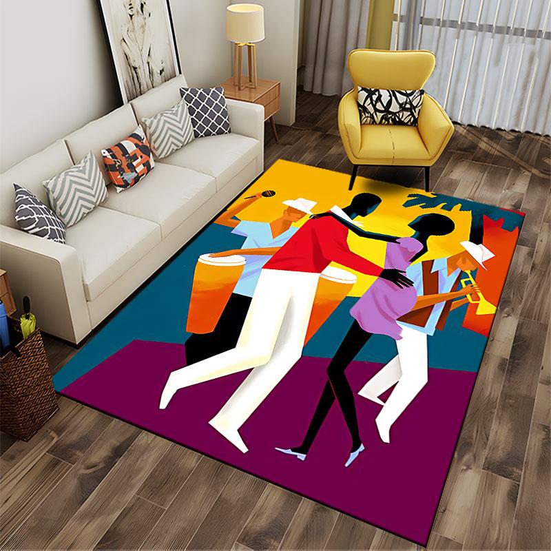Dancing Silhouettes with Band suitable as a non-slip mat for the living room or bedroom sofa