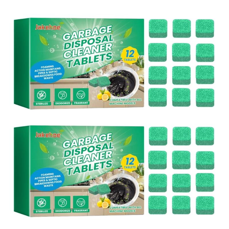 Garbage Disposal Cleaner Tablets Convenient Household Cleaning Solution 12pcs Cleaning Sheets Trash Disposers