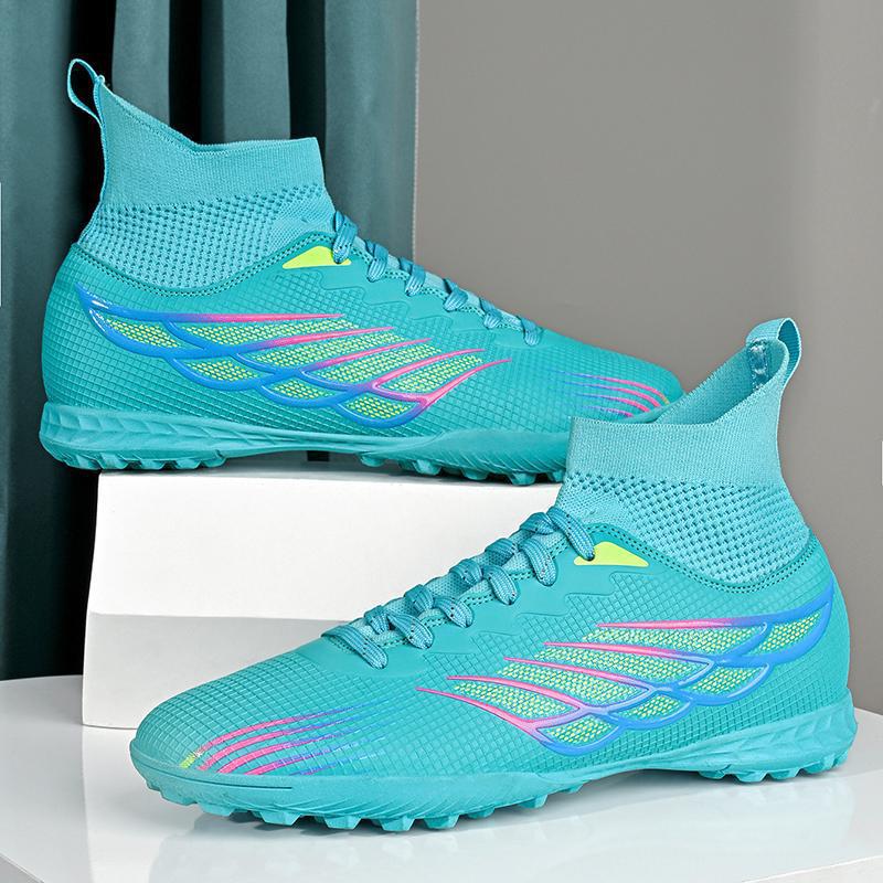High top football shoes spike football shoes TF broken nail training shoes football men's
