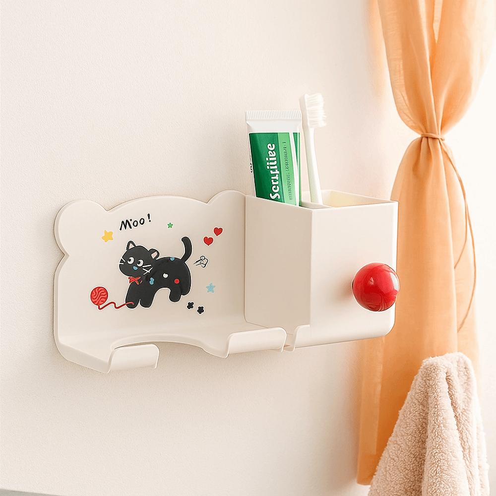 Waterproof Hair Dryer Storage Rack Cartoon Bathroom Storage Bracket  Home Organization
