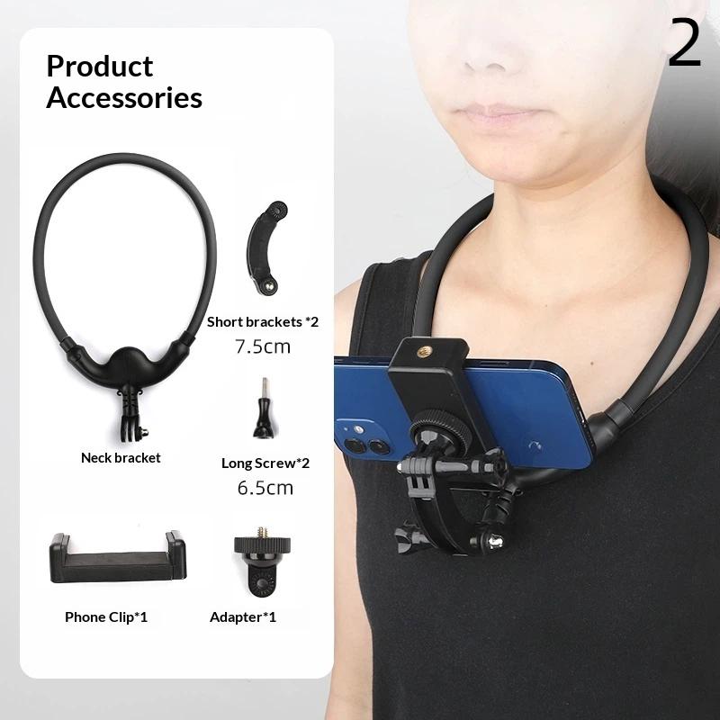 New Neck Mount Phone Clip 360° Rotation Phone Holder For Phone Accessories Quick Release Hands Free Accessories