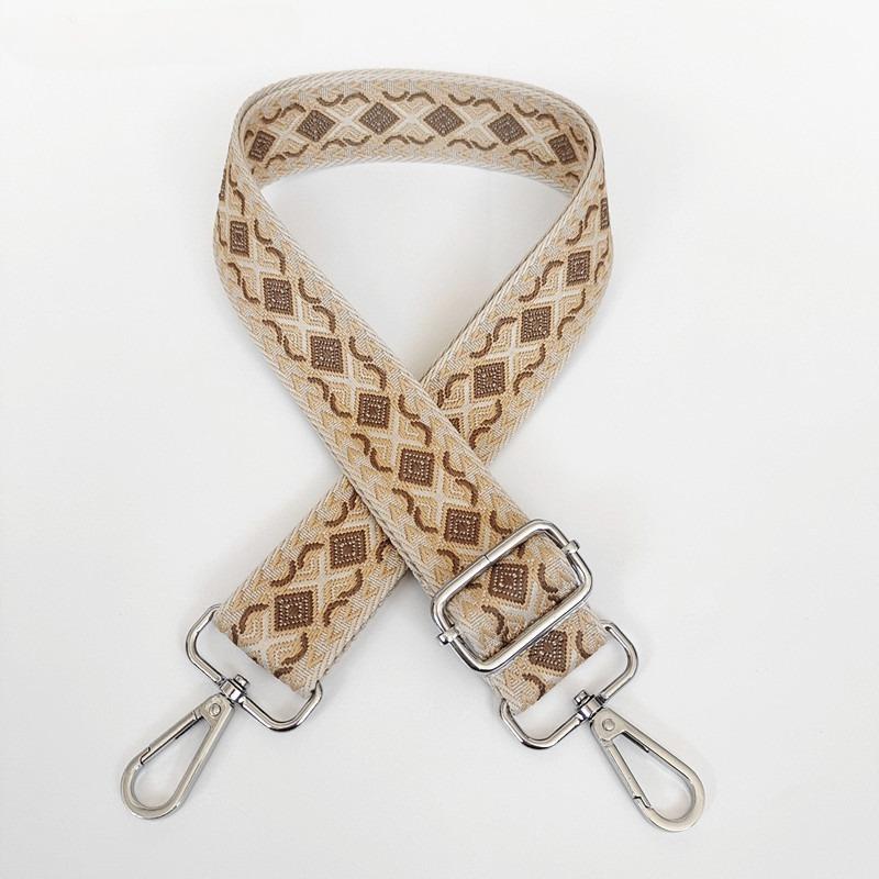 New Thickened Canvas Webbing Colored Rhombus Adjustable Shoulder Crossbody Long Strap Women's Bag Parts Accessories Broadband