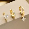 17KM 3PCS Shiny Crystal Huggie Hoop Earring Set Women Fashion Cartilage Hoops Earring Bulk Helix Jewelry Lobe Stud
